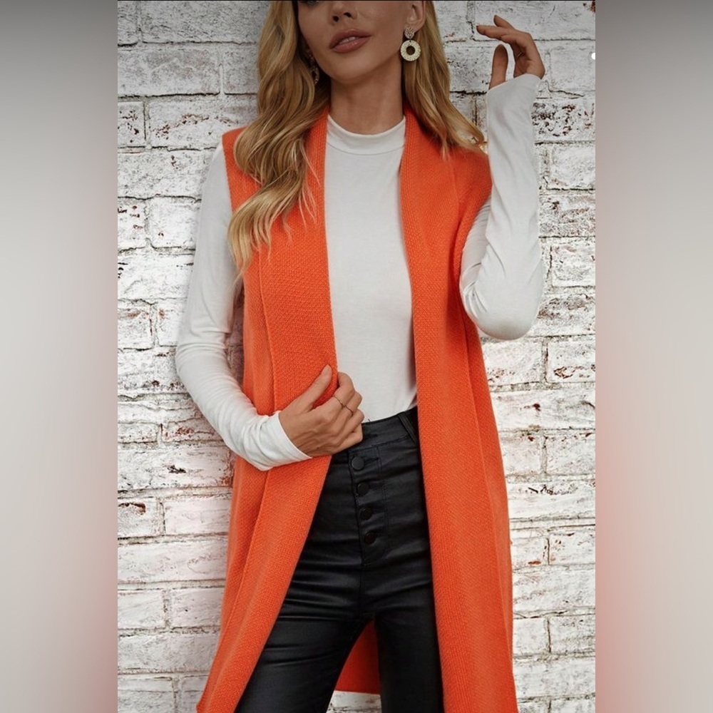 Vintage Bold Orange Sweater Vest